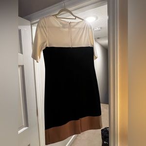White House, Black Market / Black, tan and white dress